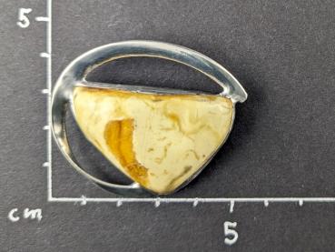 Bernstein Brosche mit Naturbernstein